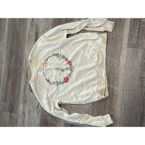 Peace Sign Crewneck Sweatshirt Peace flowers hippie fifth sun size xs like new